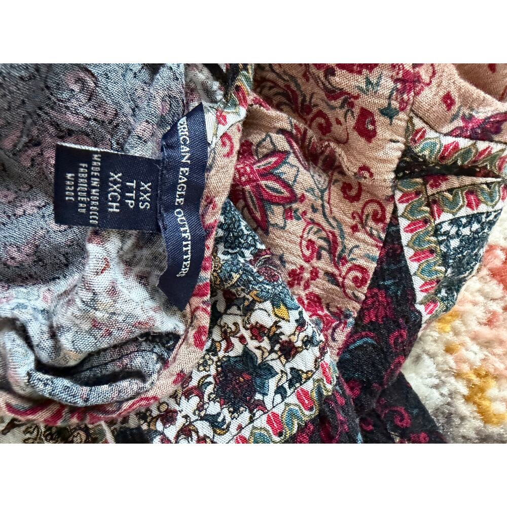 American Eagle Mini Dress Patchwork Bell Sleeve B… - image 2